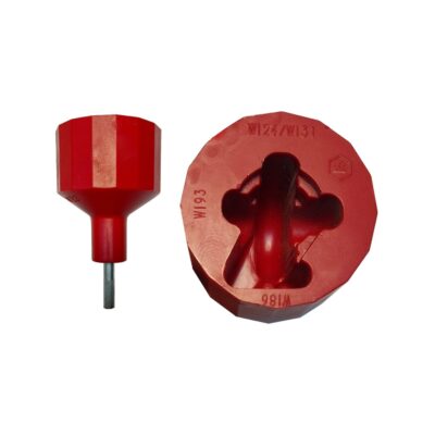 Accesorio rojo para roscar aisladores